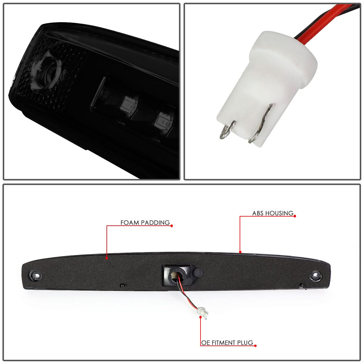03-06 Dodge Ram 2500 3500 3D LED Tailgate Brake Light Black Smoke