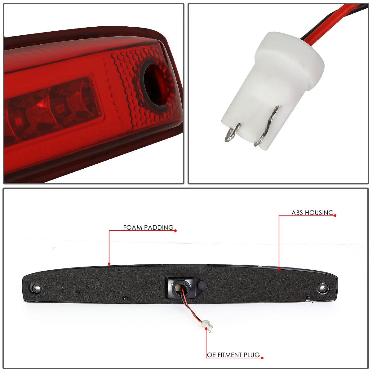 03-06 Dodge Ram 2500 3500 3D LED Tailgate Brake Light Red