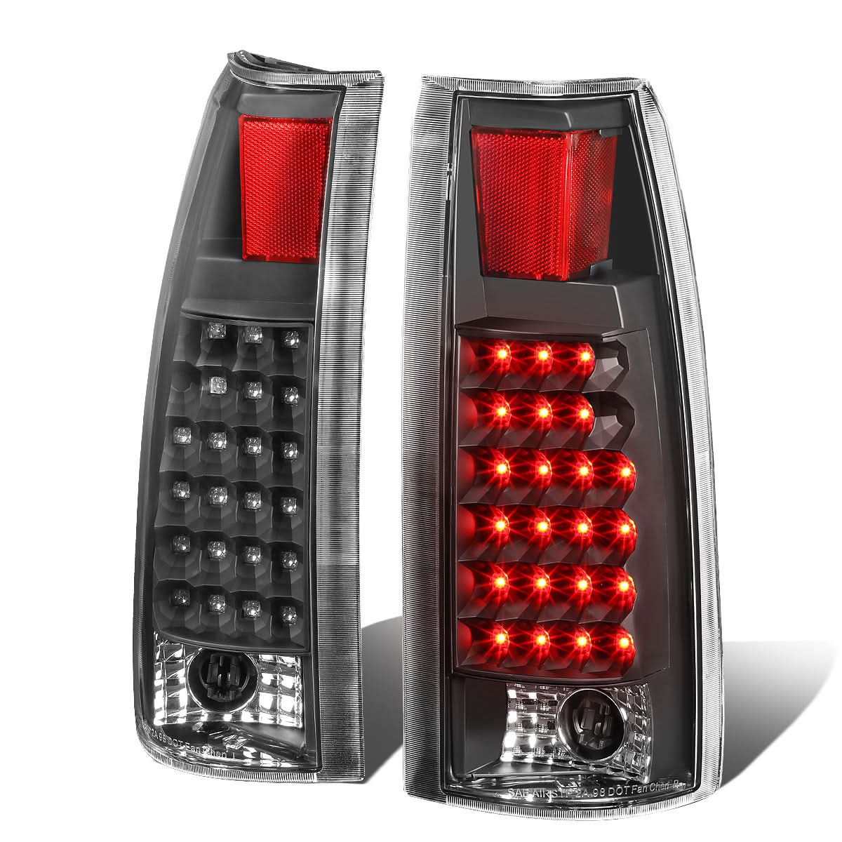 89-90 Chevy C1500 C2500 C3500 K1500 K2500 K3500 LED Tail Lights Black