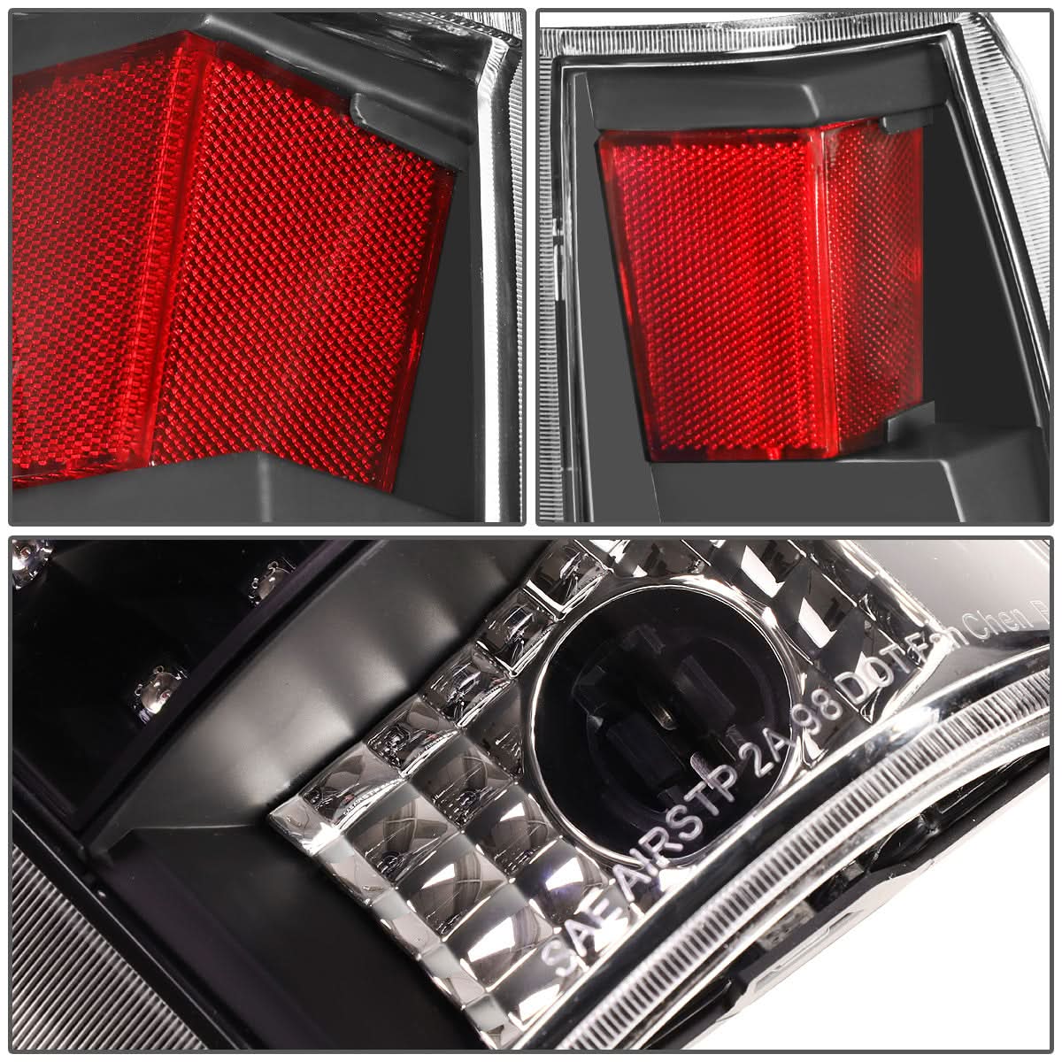 89-90 Chevy C1500 C2500 C3500 K1500 K2500 K3500 LED Tail Lights Black