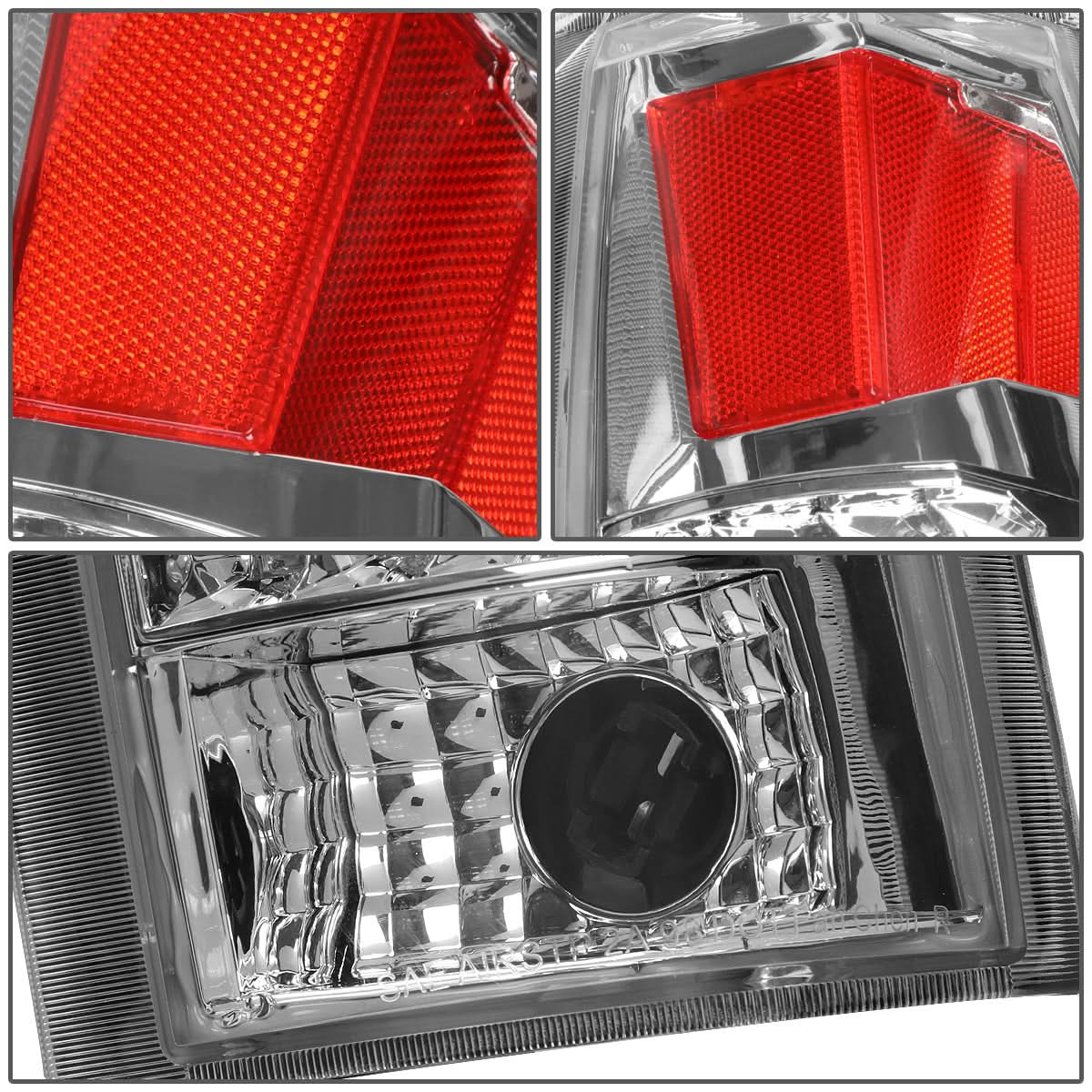 89-90 Chevy C/K Series LED Tail Lights - Chrome/Clear