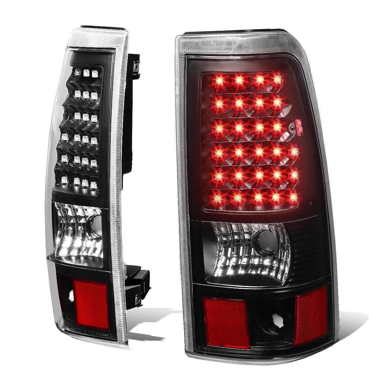 03-07 Chevy Silverado GMC Sierra LED Tail Lights Black Clear