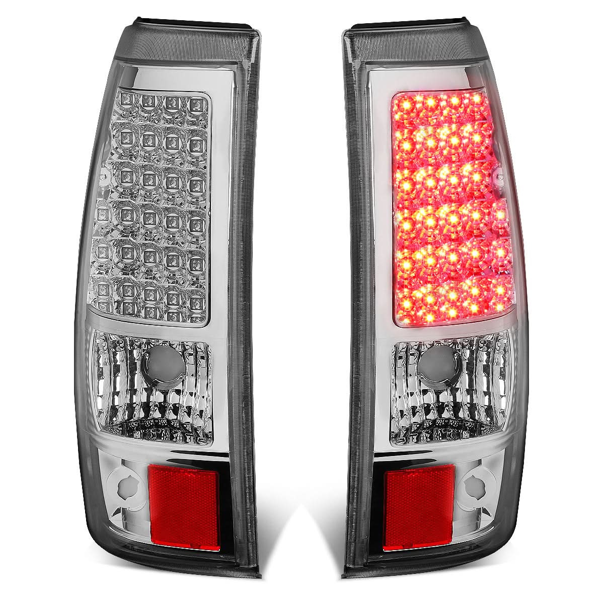 03-07 Chevy Silverado GMC Sierra LED Tail Lights Chrome Clear