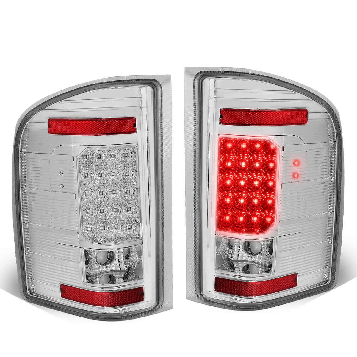 07-14 Chevy Silverado GMC Sierra LED Tail Lights - Chrome/Clear