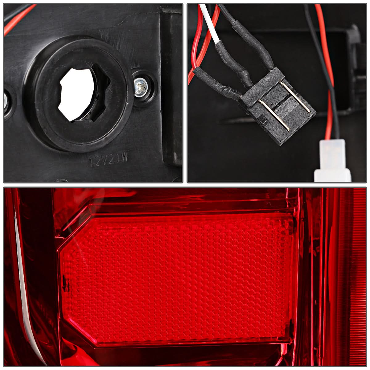 14-19 Chevy Silverado GMC Sierra C-Bar Style LED Tail Lights Chrome/Red