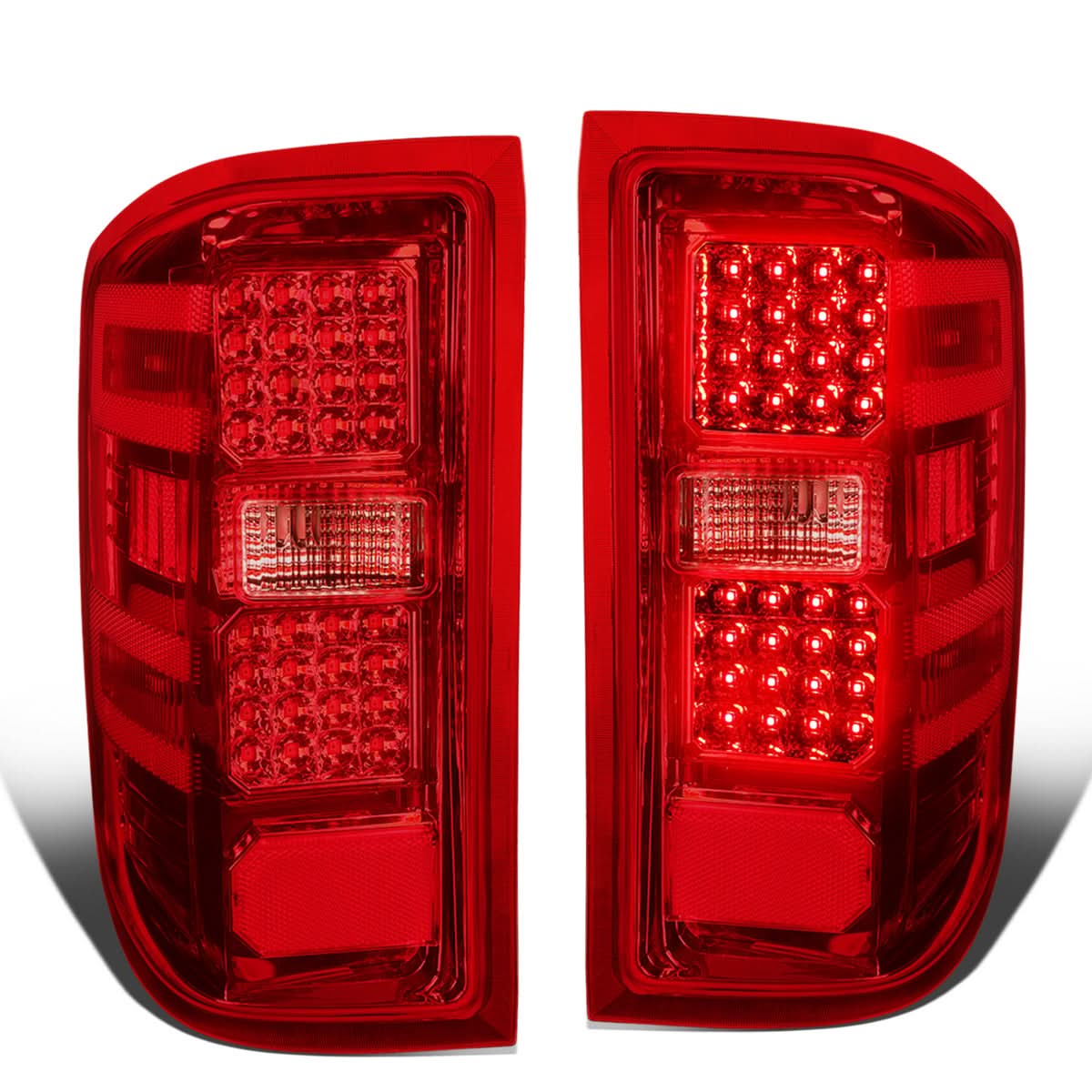 2014-2019 Chevrolet Silverado GMC Sierra Dual LED Tail Lights Chrome