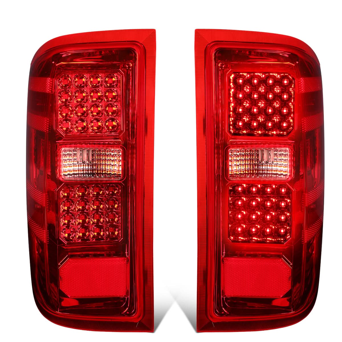 2014-2019 Chevrolet Silverado GMC Sierra Dual LED Tail Lights Chrome