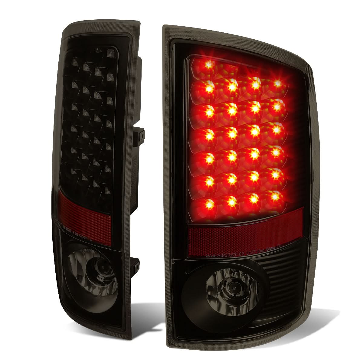 07-09 Dodge Ram 1500 2500 3500 LED Tail Lights - Black Smoke