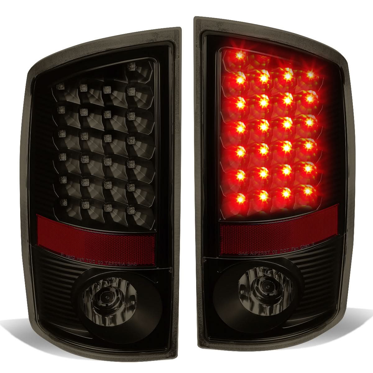 07-09 Dodge Ram 1500 2500 3500 LED Tail Lights - Black Smoke
