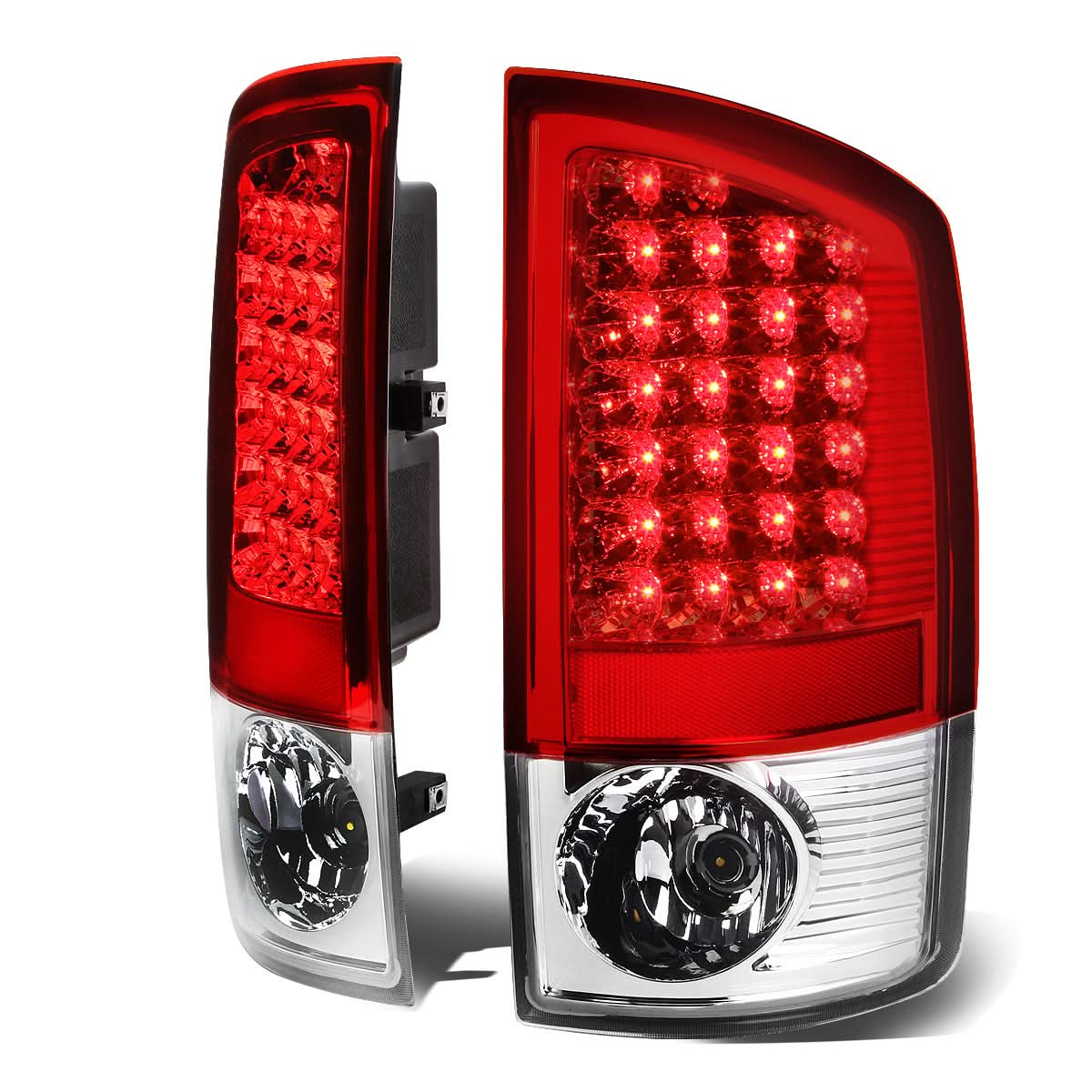 07-09 Dodge Ram 1500 2500 3500 LED Tail Lights Chrome Red