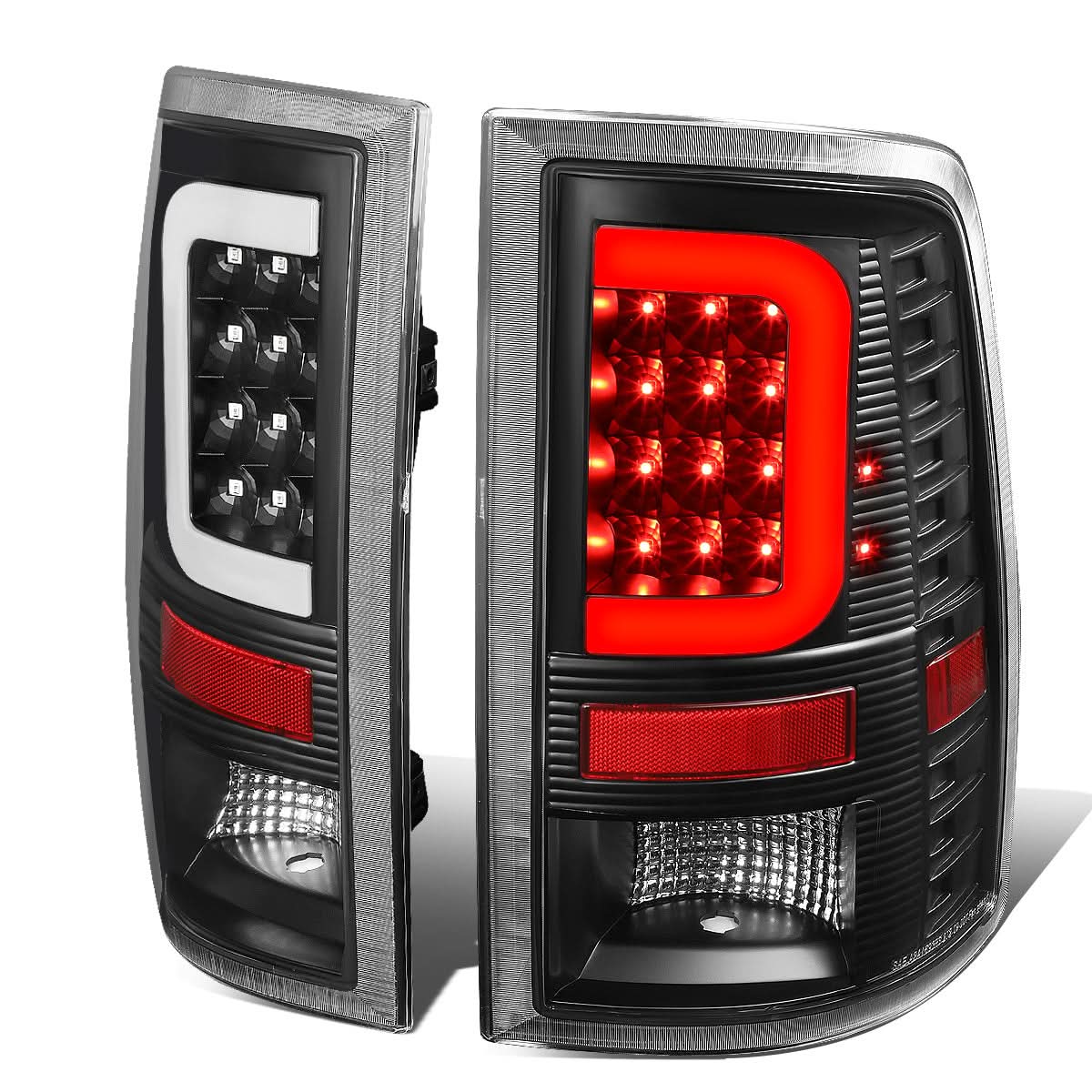 09-17 Dodge Ram 1500/2500/3500 C-Bar Style 3D LED Tail Lights Black/Clear