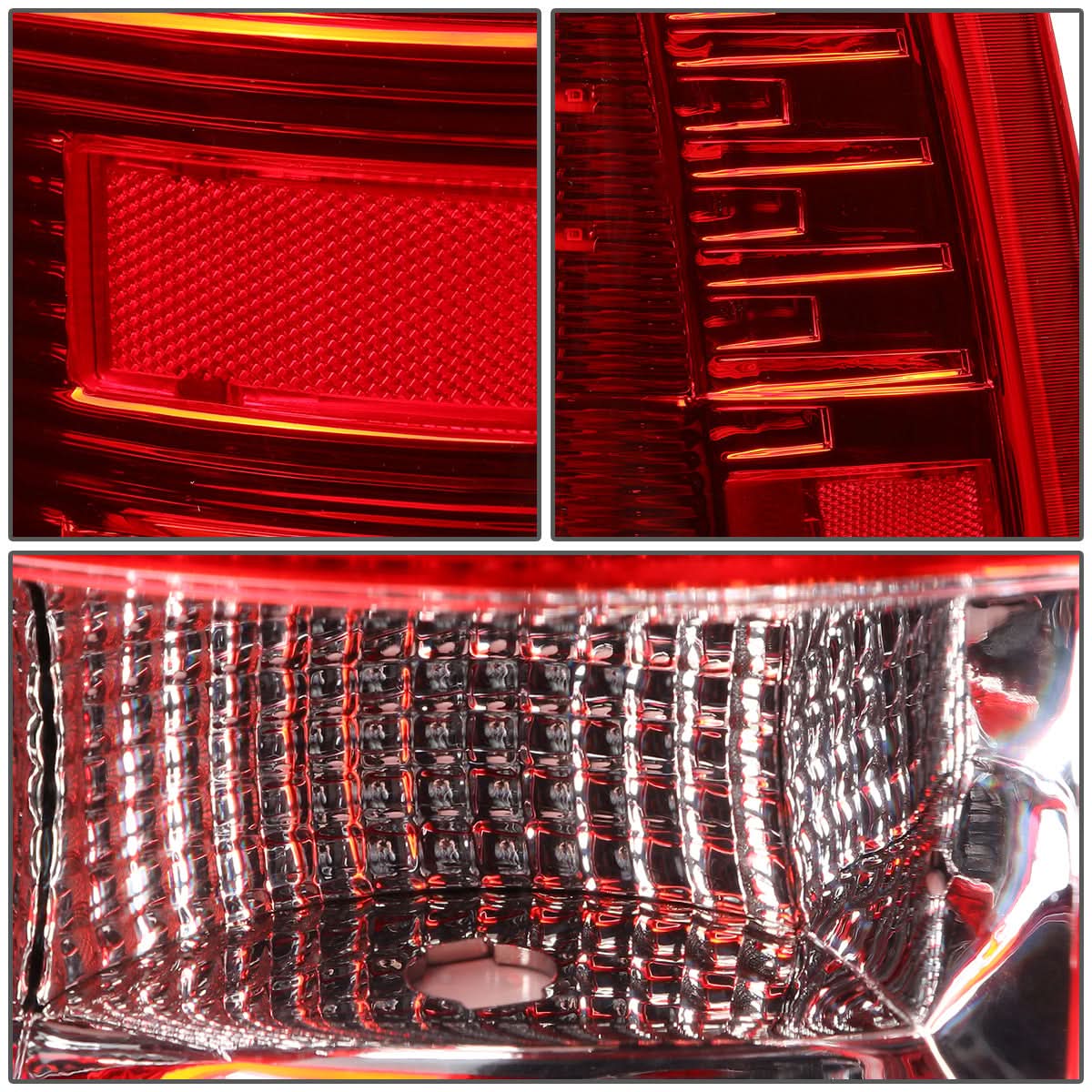 09-17 Dodge Ram C-Bar 3D LED Tail Lights Chrome Red