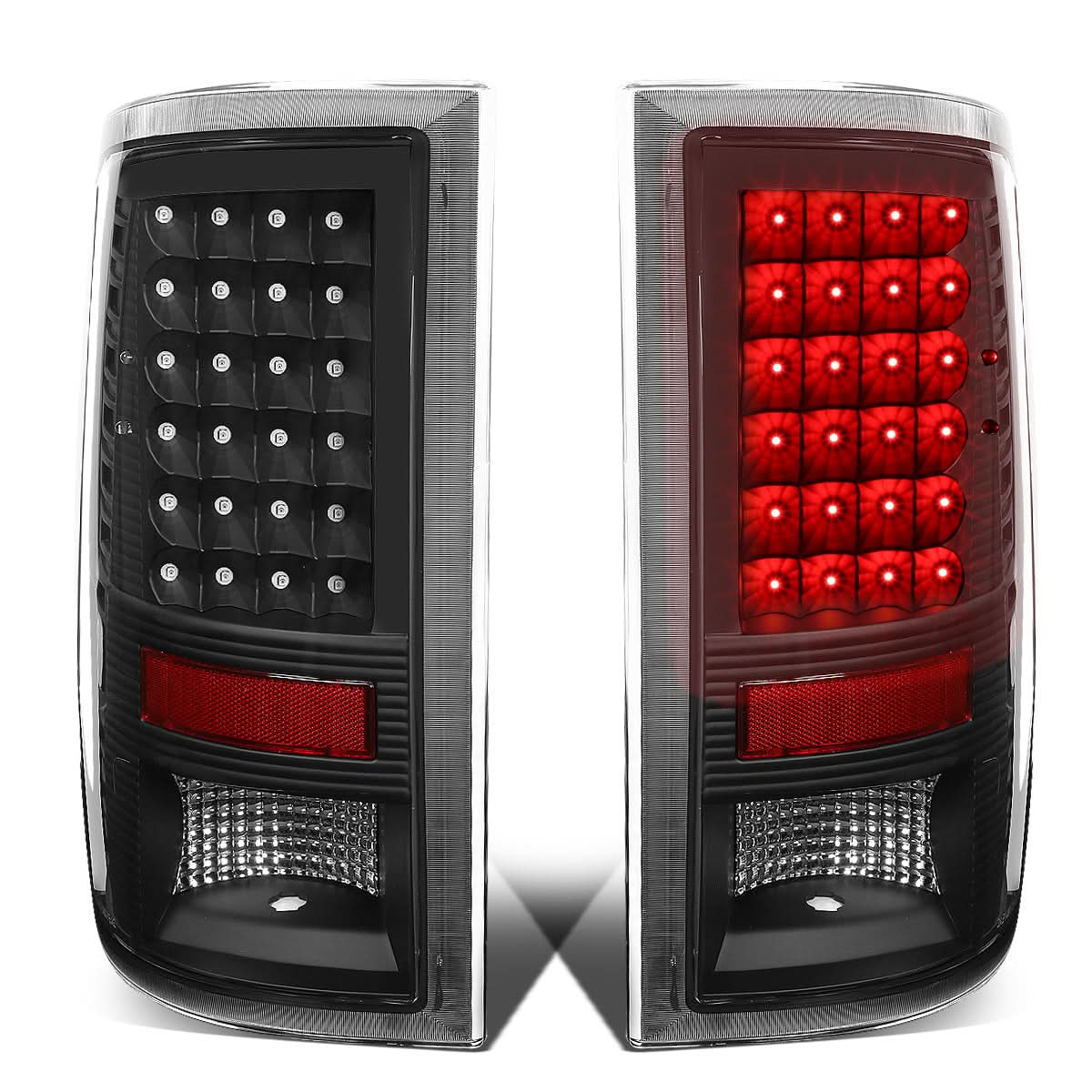 09-17 Dodge Ram 1500 2500 3500 LED Tail Lights Black Clear