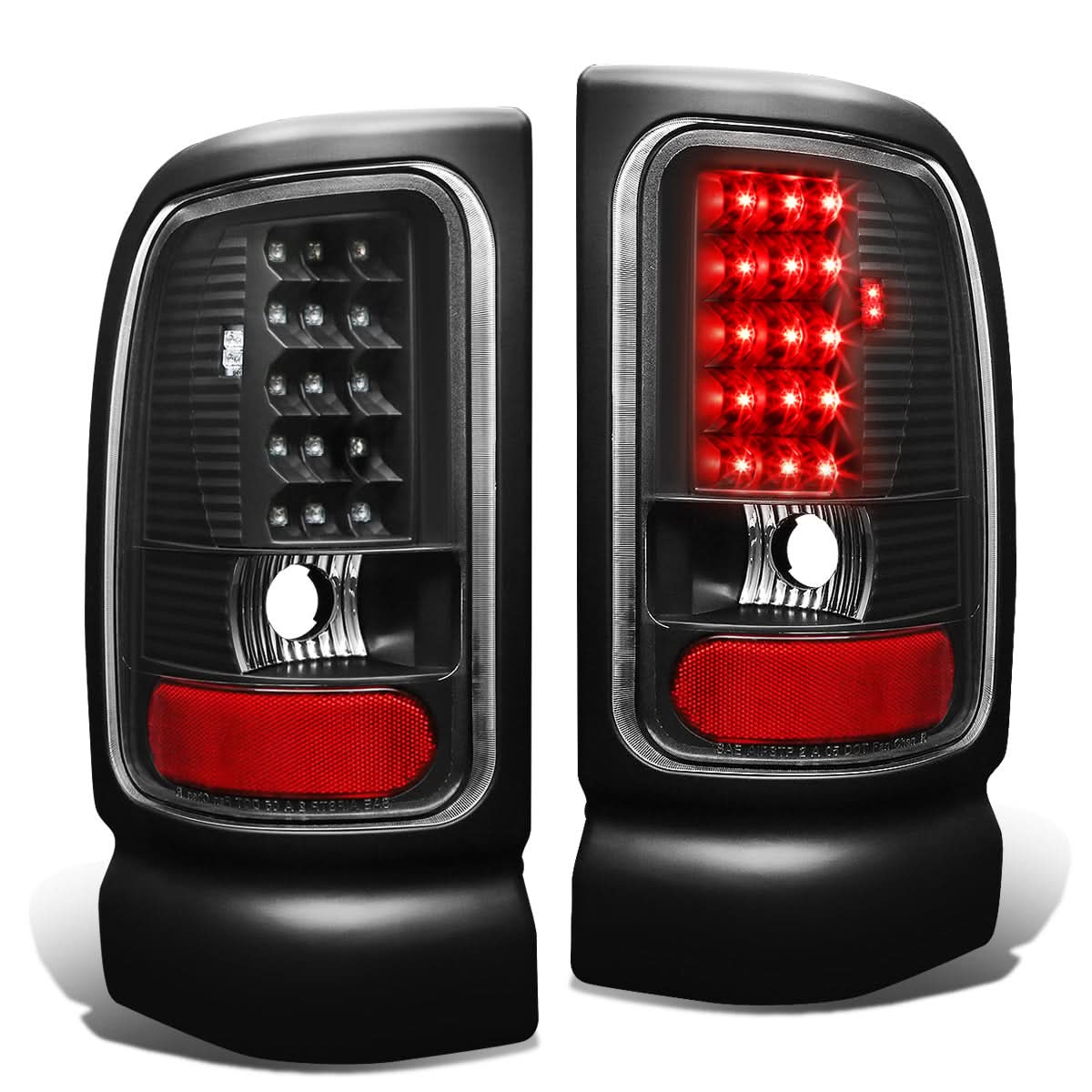 94-02 Dodge Ram LED Tail Lights - Black/Clear