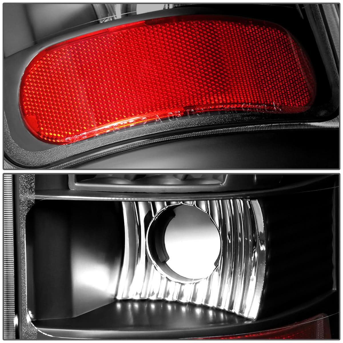 94-02 Dodge Ram LED Tail Lights - Black/Clear