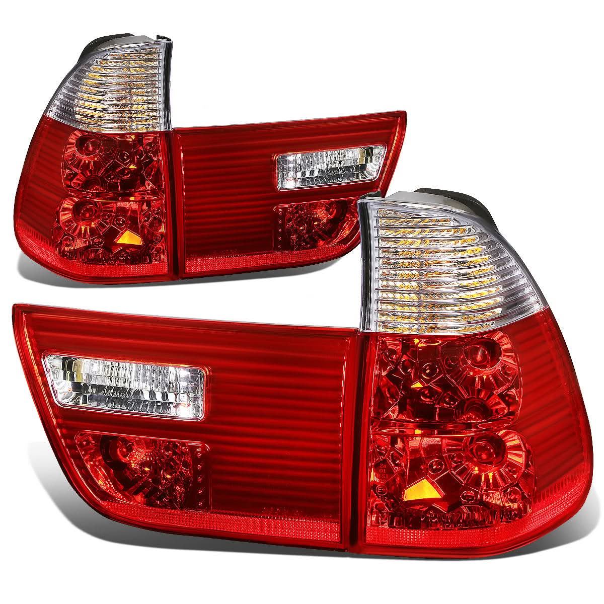 2000-2006 BMW X5 Red Clear Tail Lights