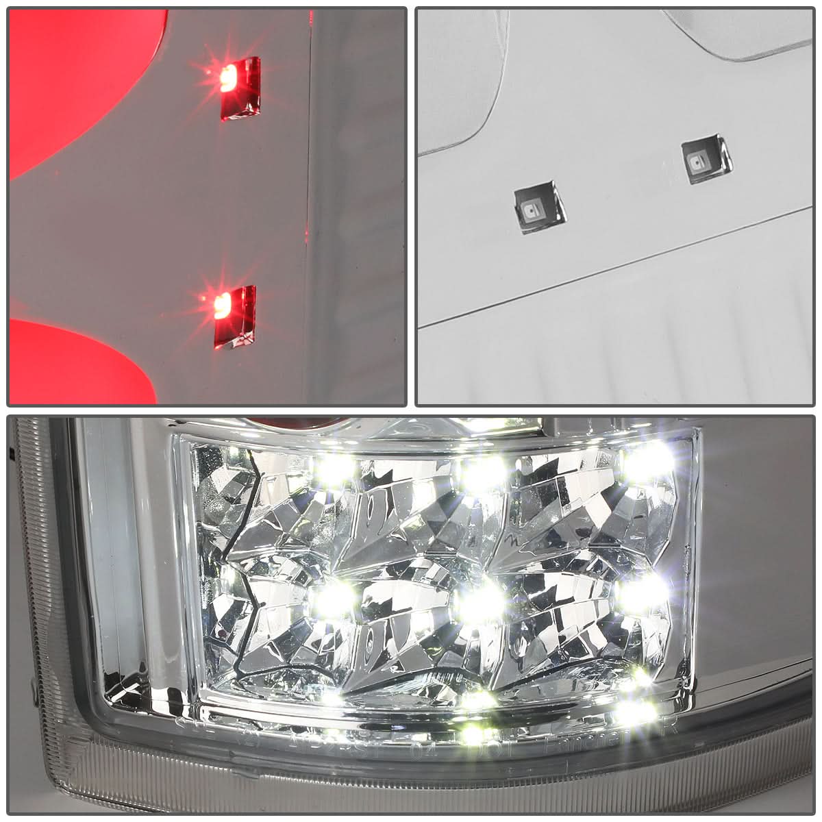 04-08 Ford F-150 3D Style Dual C-Bar LED Tail Lights - Chrome/Clear