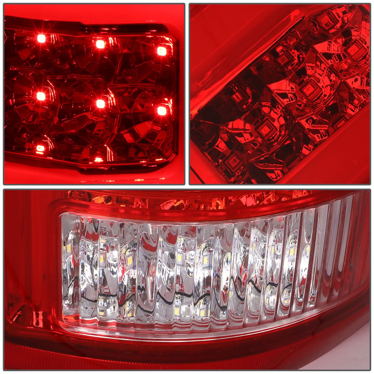 04-08 Ford F-150 3D Style Dual C-Bar LED Tail Lights - Chrome/Red