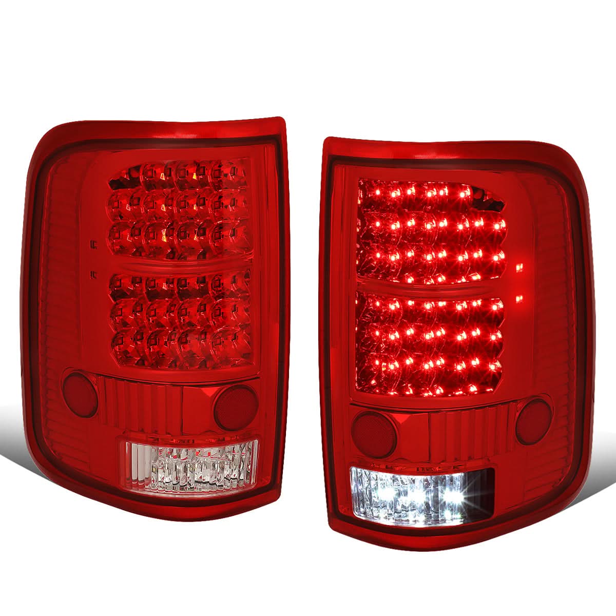 04-08 Ford F-150 LED Tail Lights Chrome Red