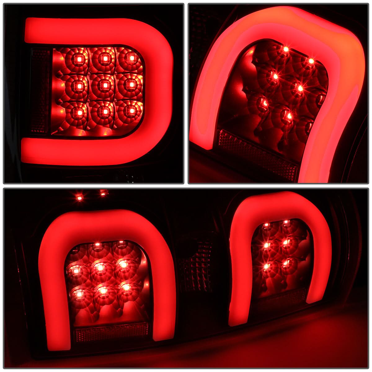 09-14 Ford F-150 Dual C-Bar 3D LED Tail Lights Black/Clear