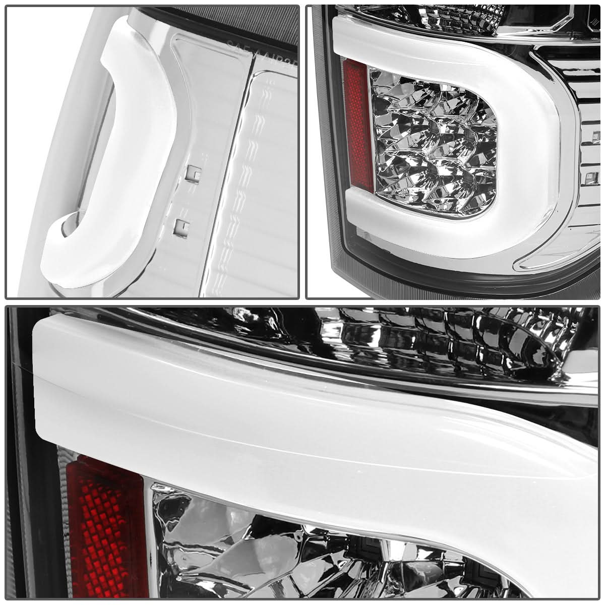 2009-2014 Ford F-150 Dual C-Bar 3D LED Tail Lights - Chrome/Clear