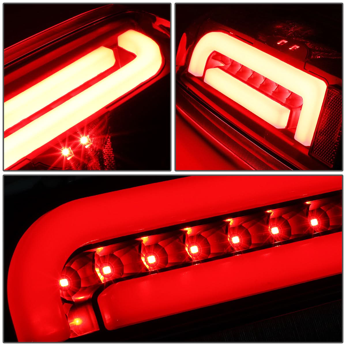 90-97 Ford F-150/F-250/F-350/Bronco 3D LED Tail Lights Black/Clear