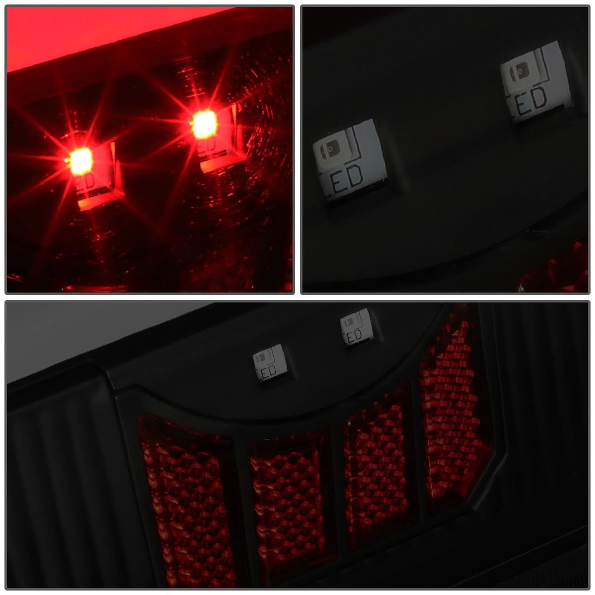 90-97 Ford F-150/F-250/F-350/Bronco 3D LED Tail Lights Black/Smoke