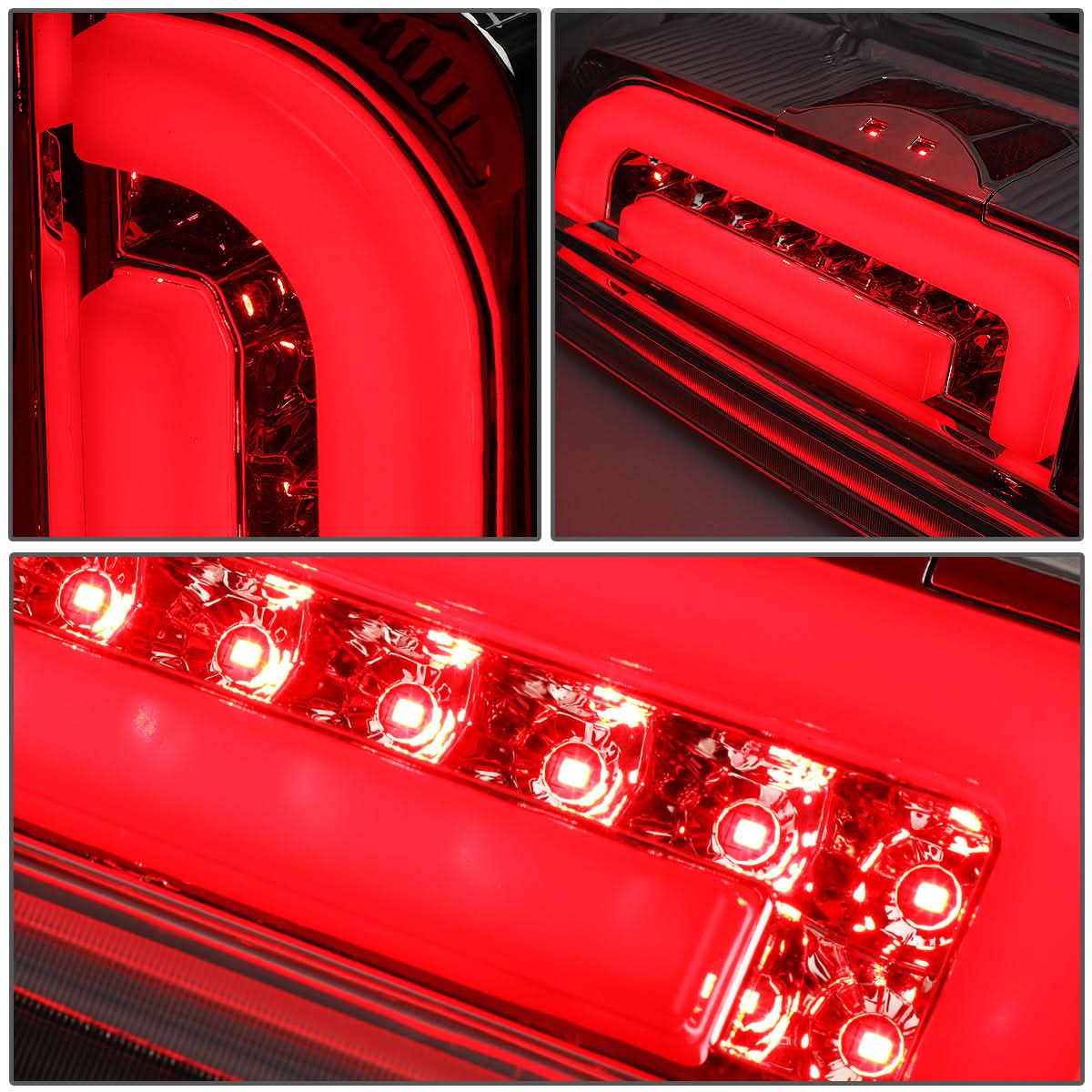 90-97 Ford F-150/F-250/F-350/Bronco 3D LED Tail Lights Chrome/Clear