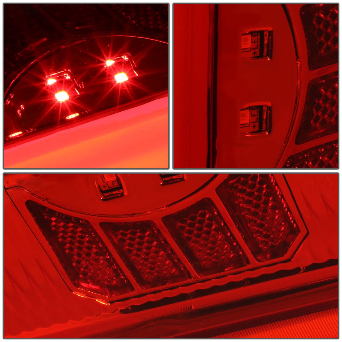 90-97 Ford F-150/F-250/F-350/Bronco 3D LED Tail Lights Chrome/Red