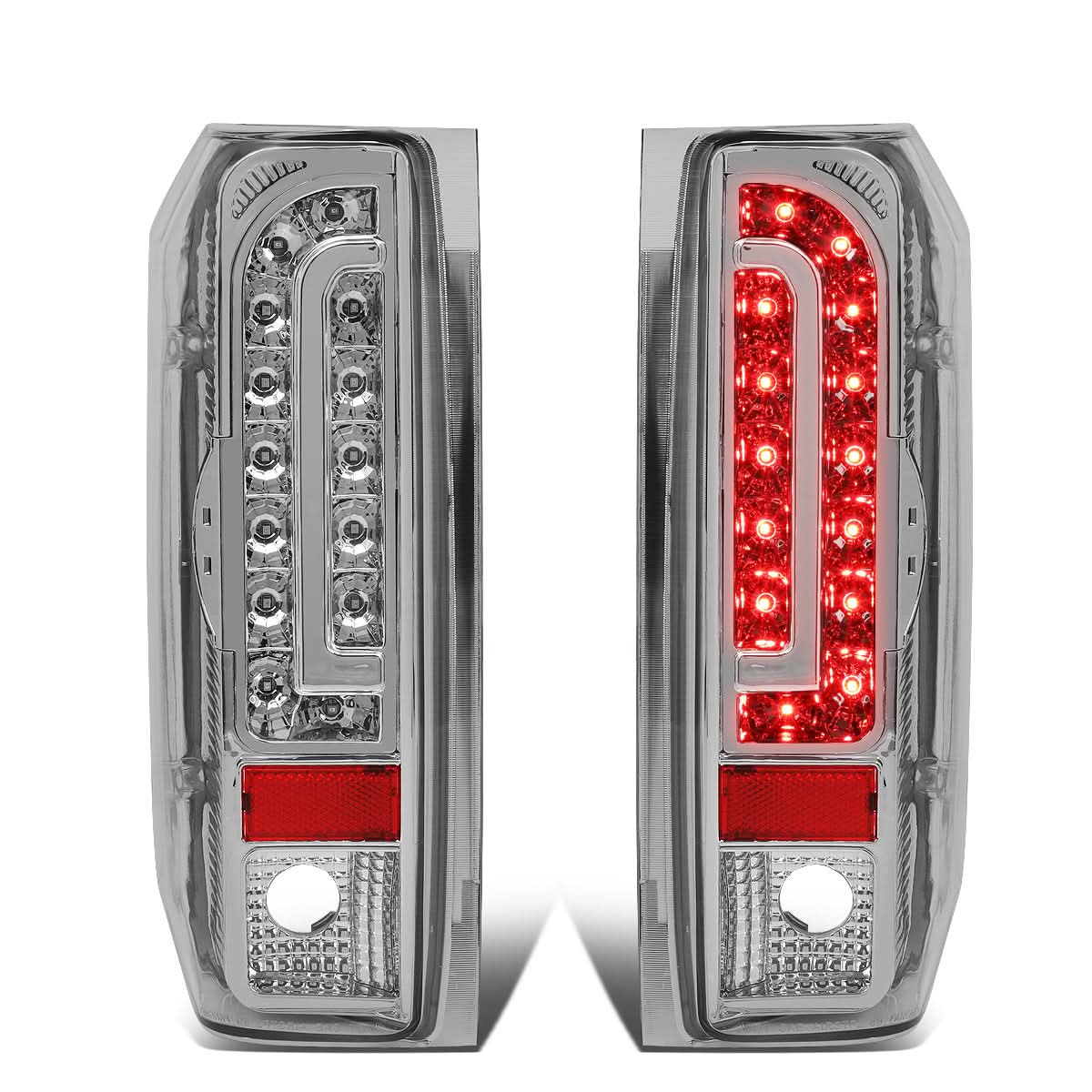 90-97 Ford F-150/F-250/F-350/Bronco LED Tail Lights Chrome/Clear