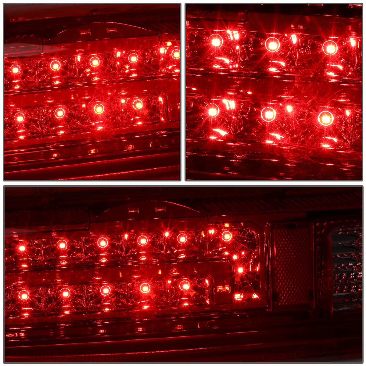 90-97 Ford F-150/F-250/F-350/Bronco LED Tail Lights Chrome/Red