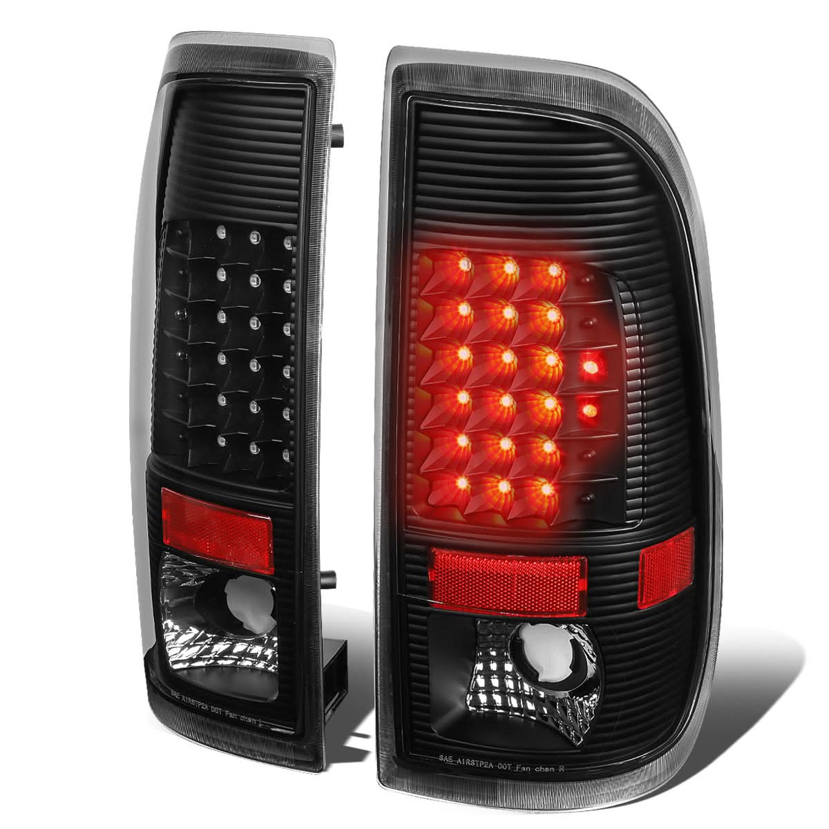 97-07 Ford F-150 F-250 F-350 F-450 F-550 LED Tail Lights Black/Clear