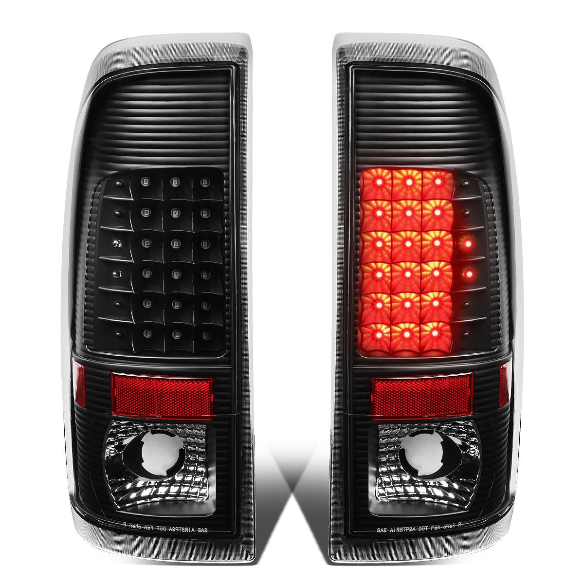 08-16 Ford F-250/F-350/F-450/F-550 Super Duty LED Tail Lights Black/Clear