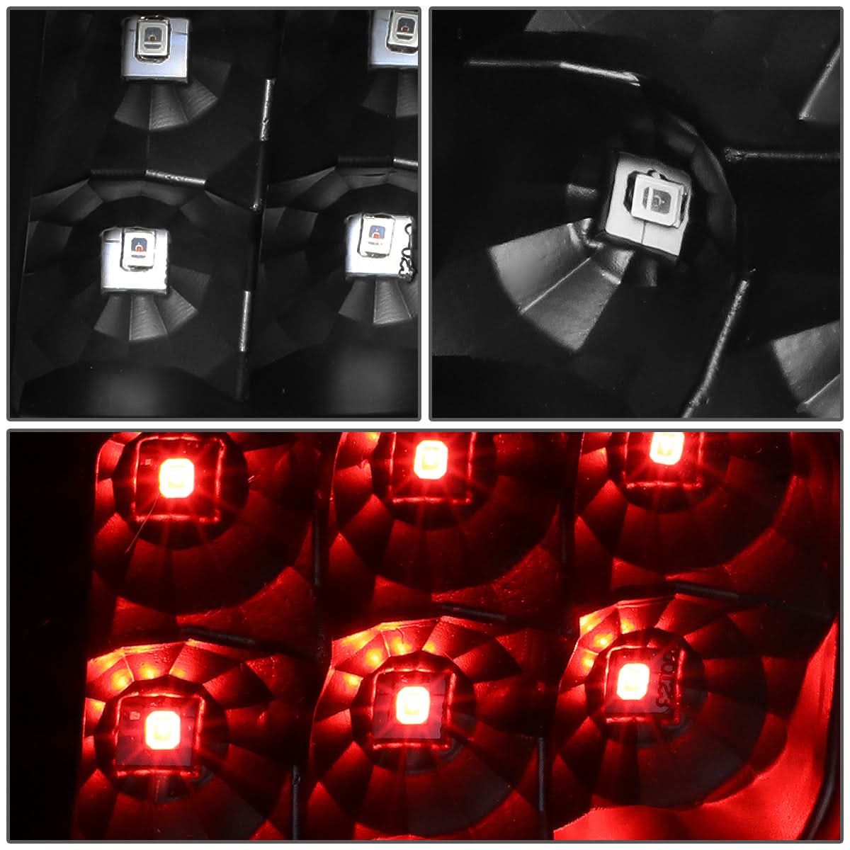 07-14 GMC Sierra 3D LED Tail Lights Black Clear