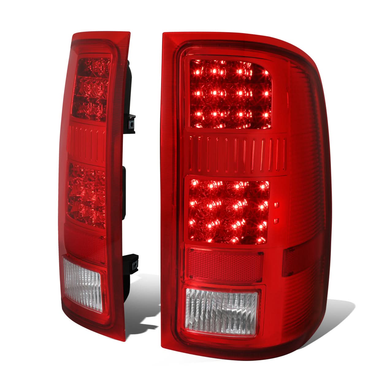 07-14 GMC Sierra LED Tail Lights Chrome/Red