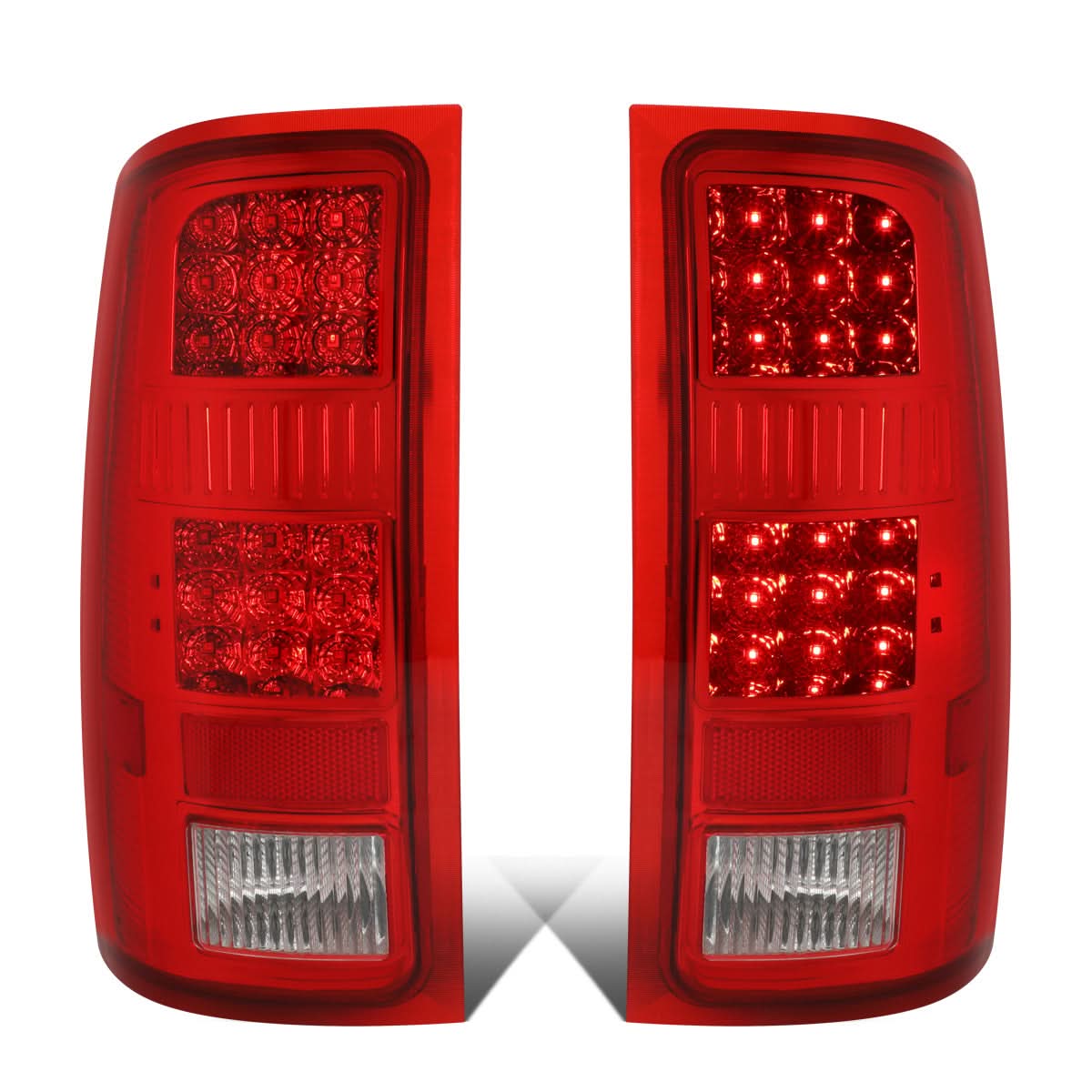 07-14 GMC Sierra LED Tail Lights Chrome/Red