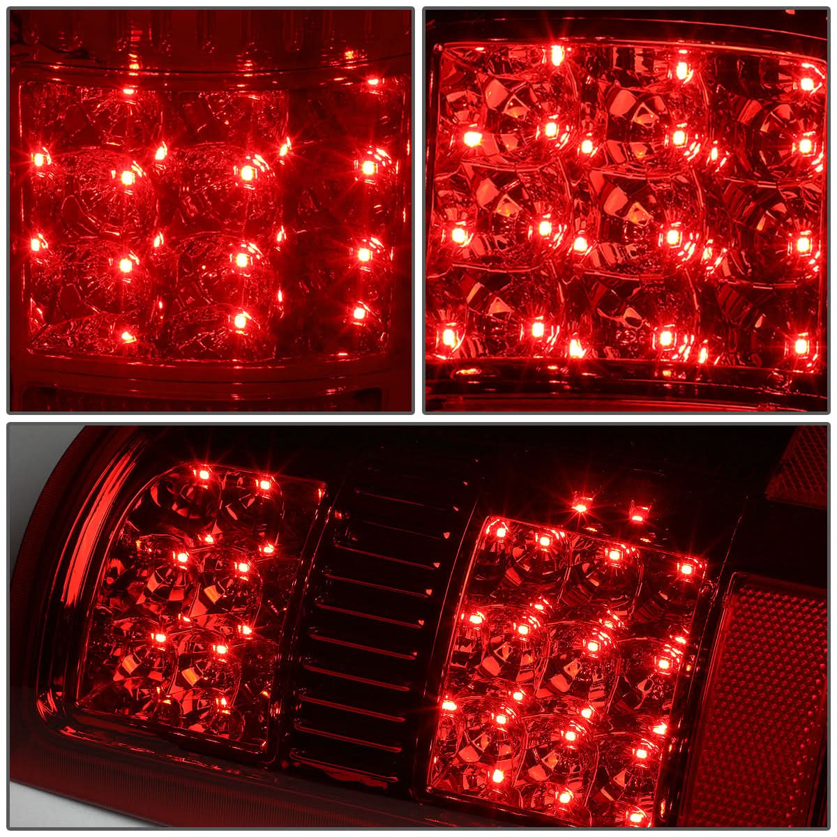 07-14 GMC Sierra LED Tail Lights Chrome/Red