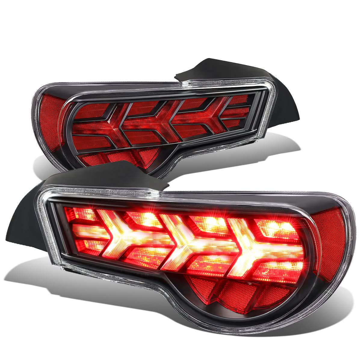 13-17 Subaru BRZ Black Housing Clear Lens Red Signal Tail Lights