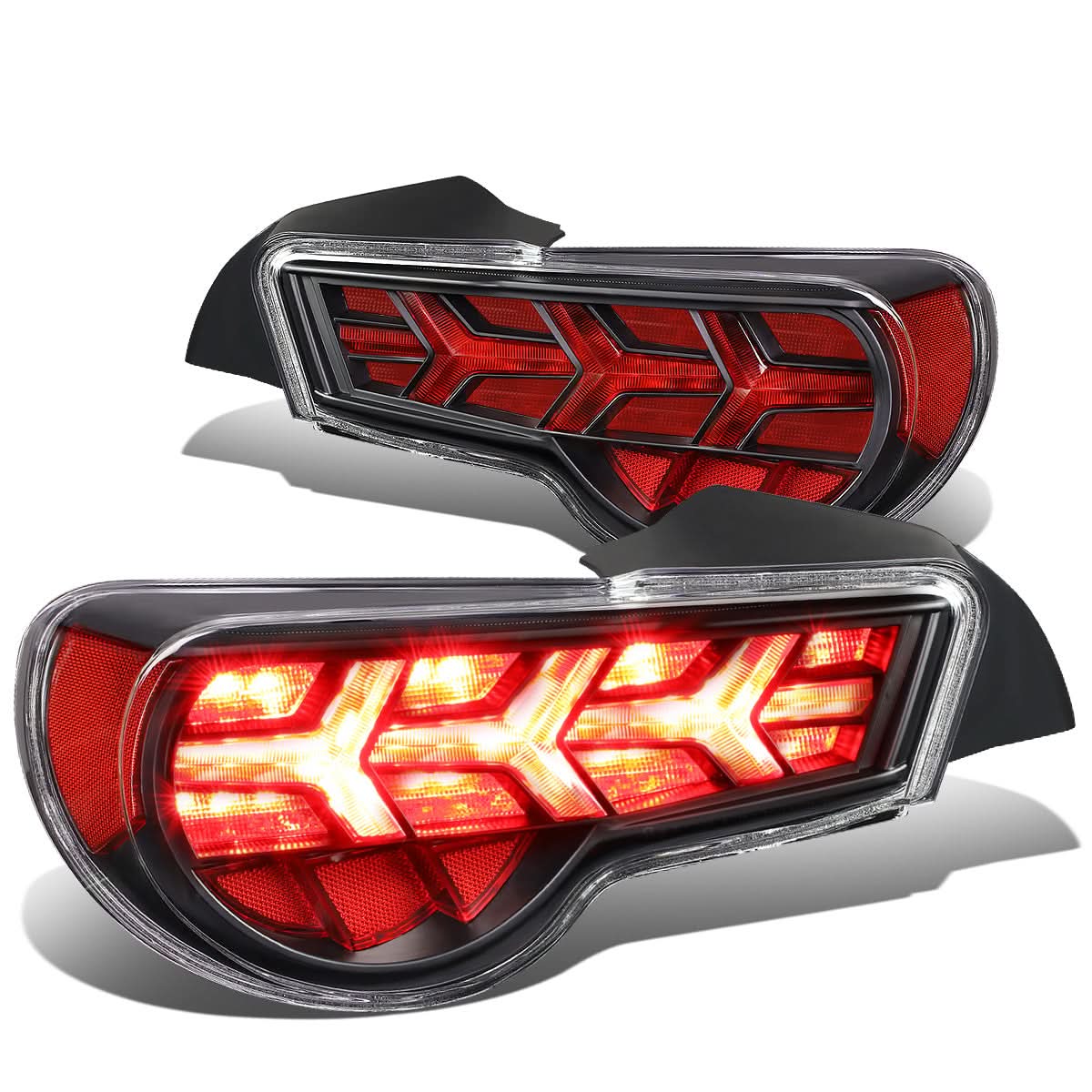 13-17 Subaru BRZ Black Housing Clear Lens Red Signal Tail Lights