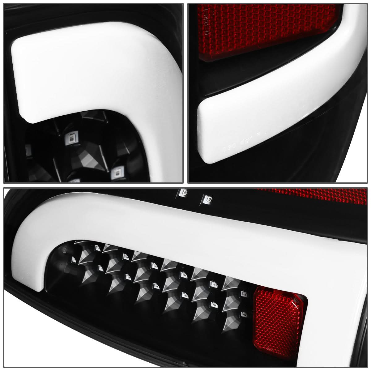 2005-2015 Toyota Tacoma L-Bar Style 3D LED Tail Lights - Black/Clear