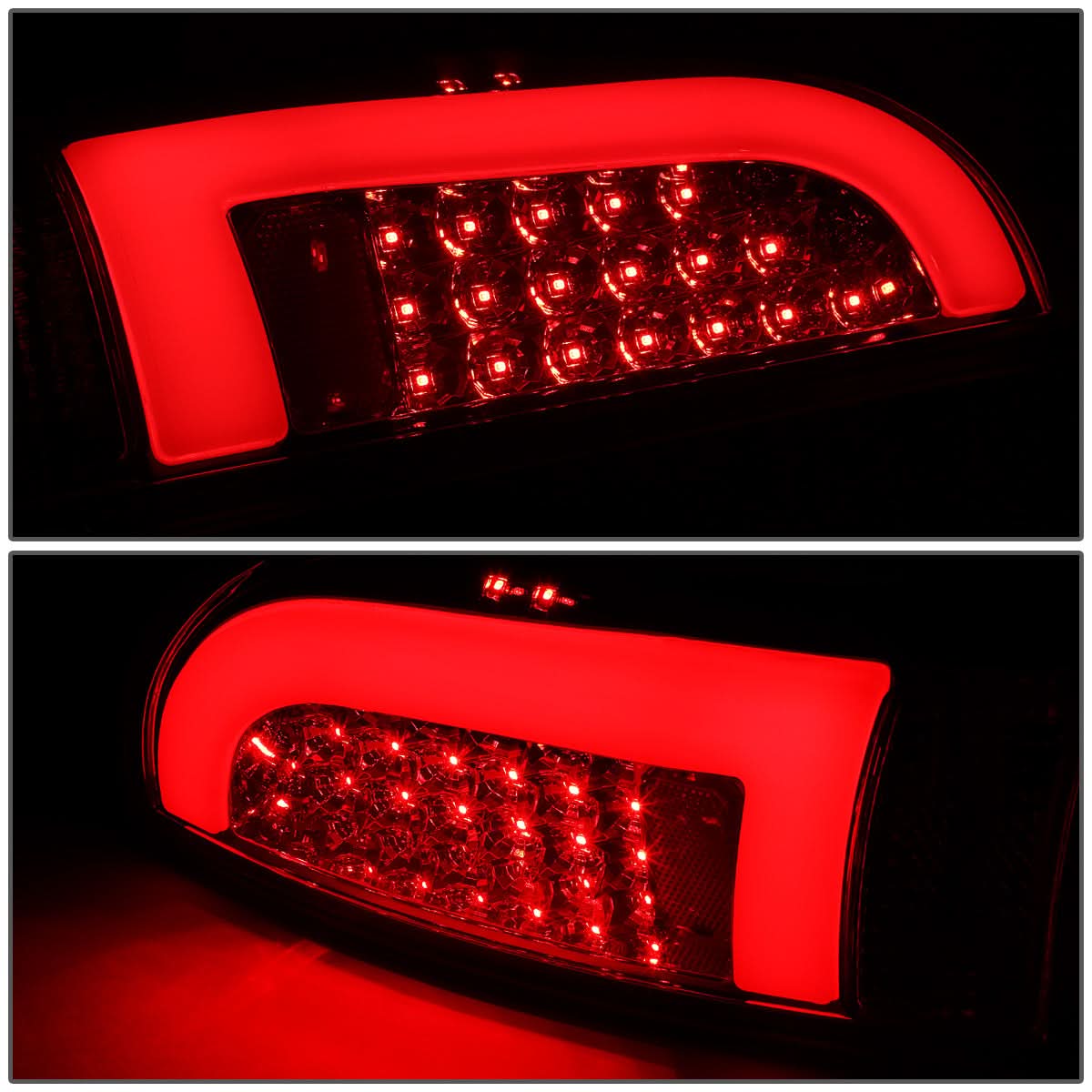 2005-2015 Toyota Tacoma L-Bar Style 3D LED Tail Lights Chrome/Red