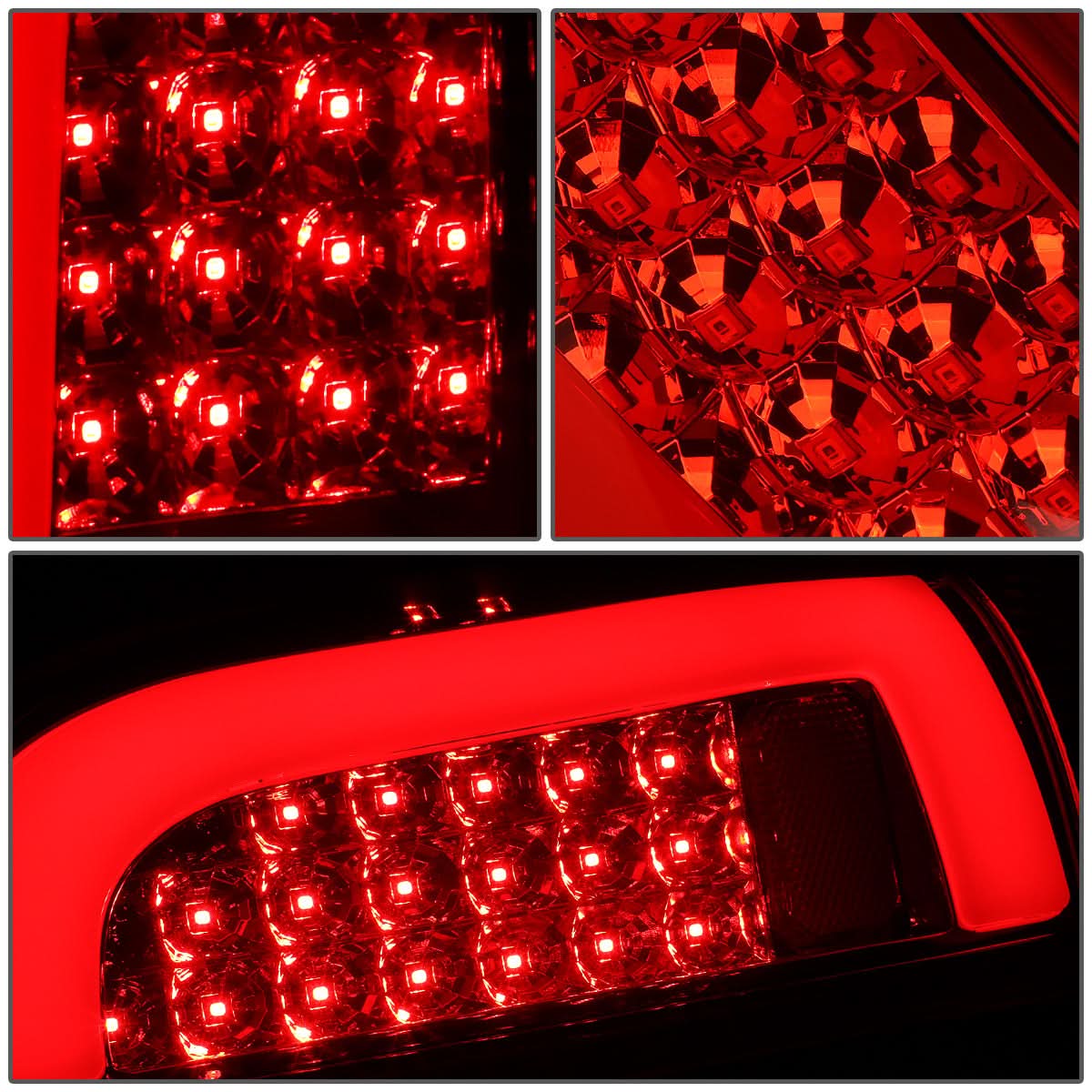 2005-2015 Toyota Tacoma L-Bar Style 3D LED Tail Lights Chrome/Red