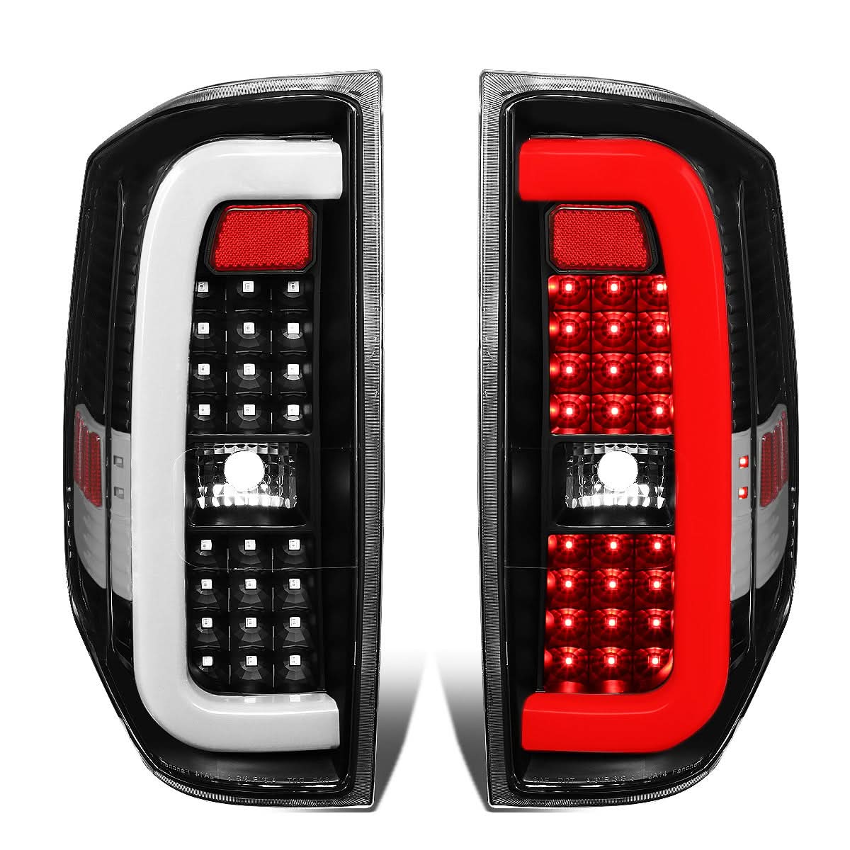 14-18 Toyota Tundra Tube Bar Style 3D LED Tail Lights - Black/Clear