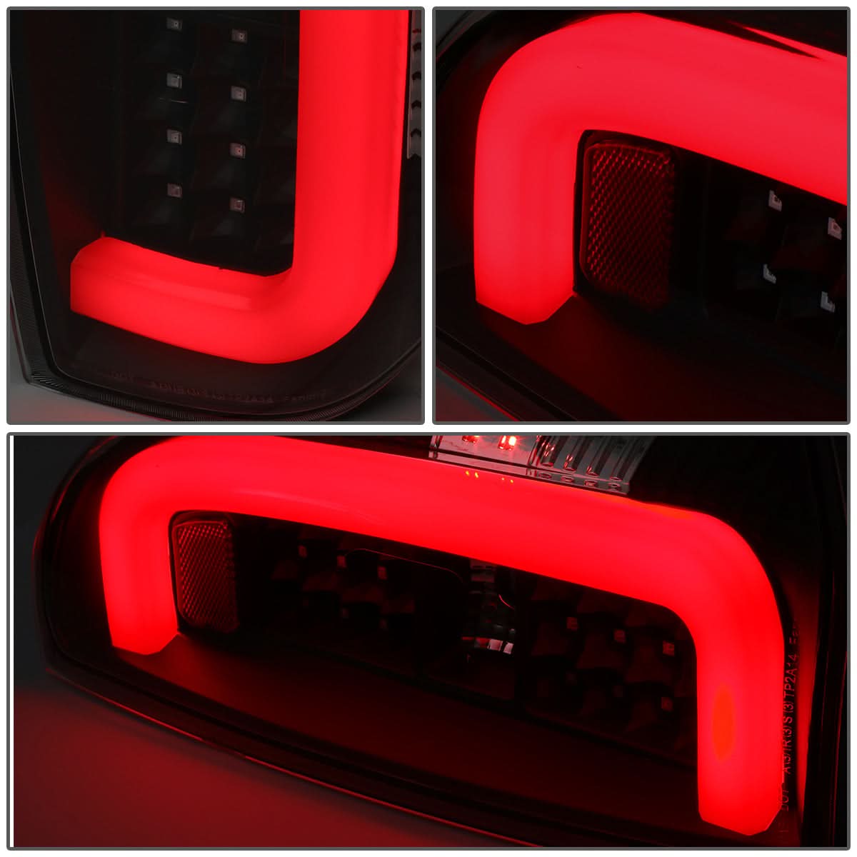 14-18 Toyota Tundra Tube Bar Style 3D LED Tail Lights - Black/Clear