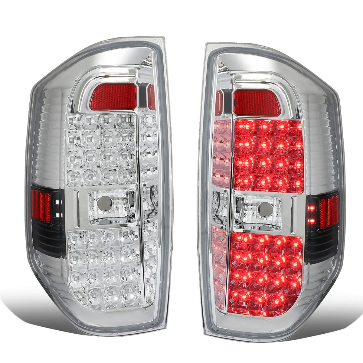 2014-2018 Toyota Tundra Full LED Tail Lights - Chrome/Clear