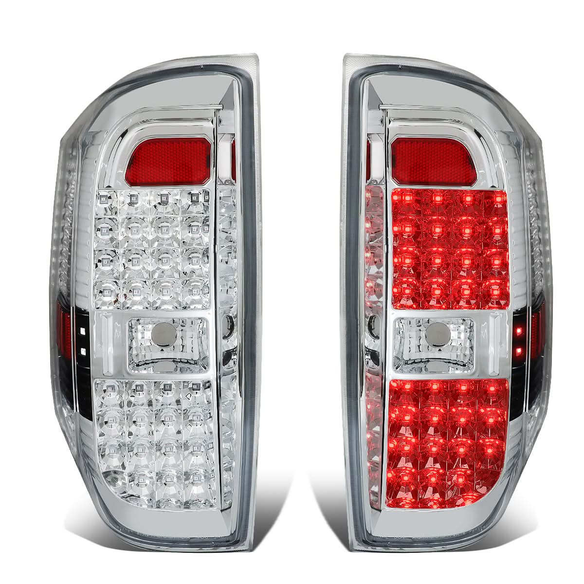 2014-2018 Toyota Tundra Full LED Tail Lights - Chrome/Clear