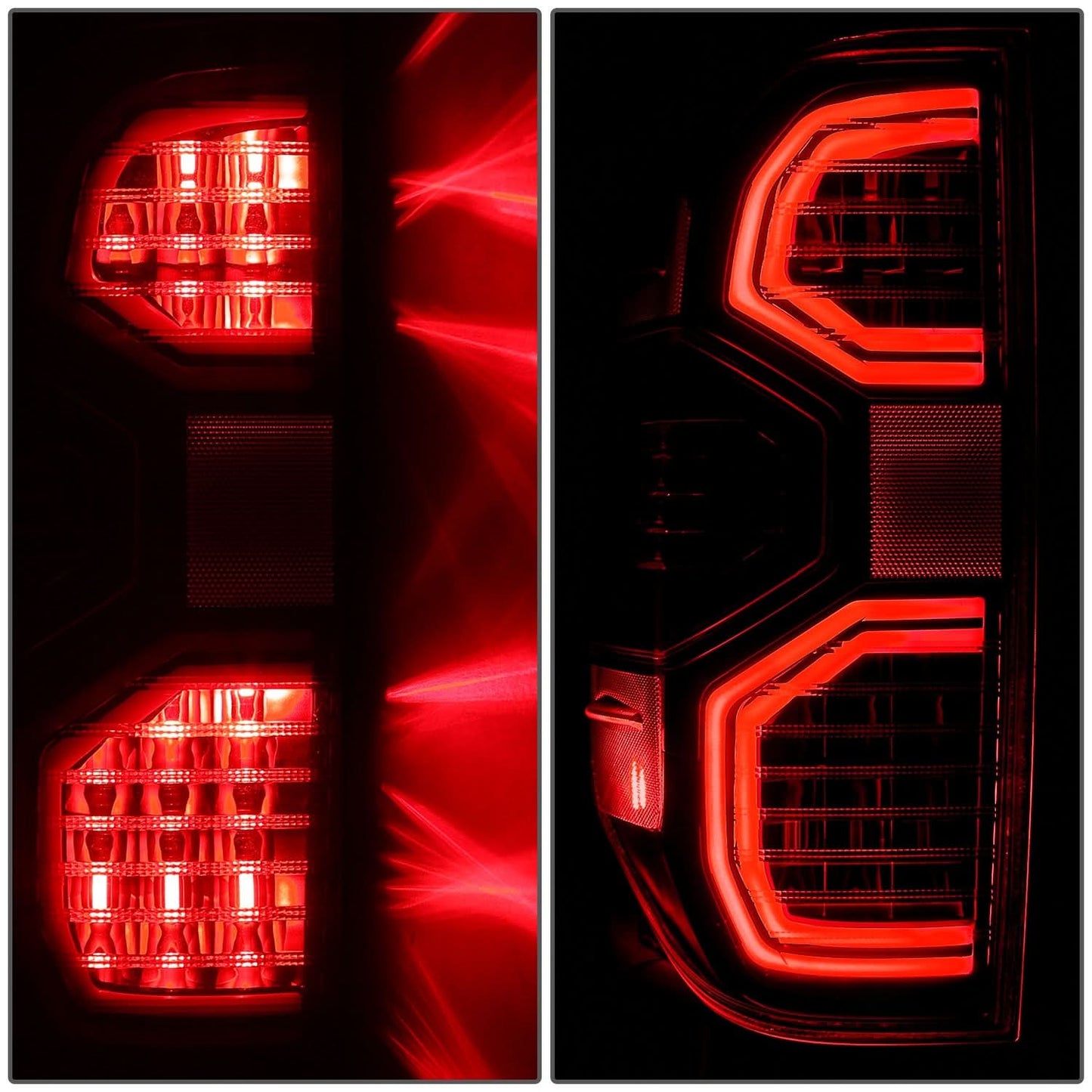 14-21 Toyota Tundra LED Tube Tail Lights Black Housing Clear Lens