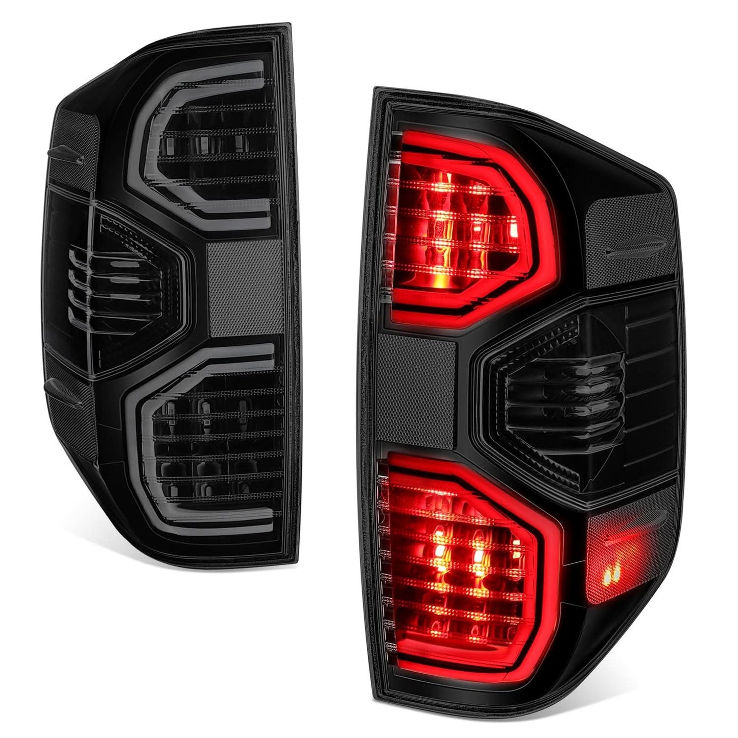 2014-2021 Toyota Tundra LED Tube Tail Lights - Black/Smoked Red