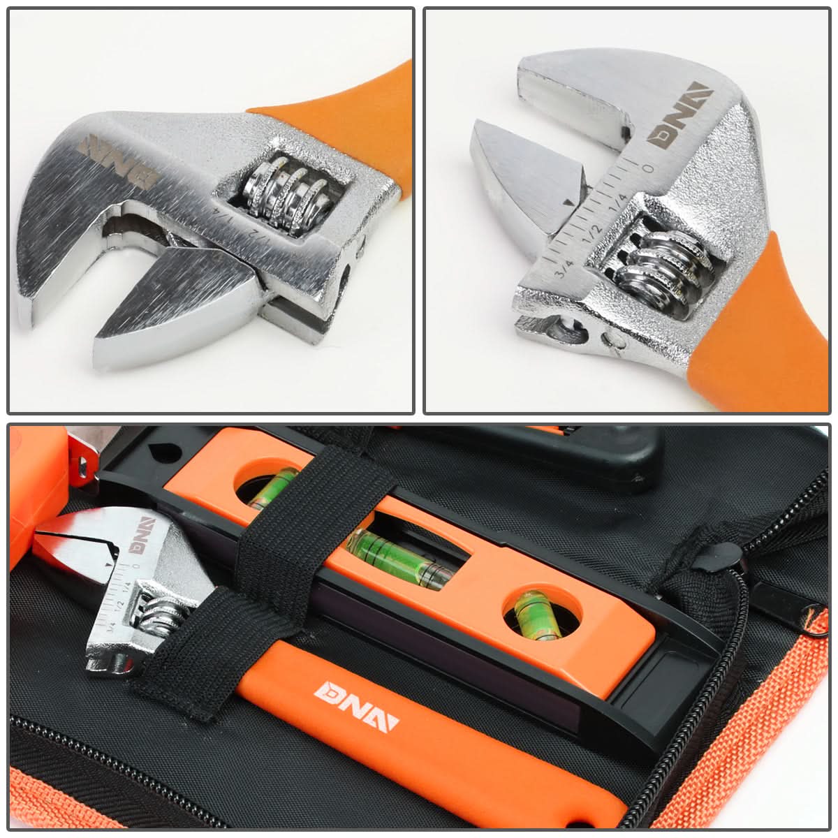 16-Piece Tool Set with Storage Box - Black/Orange