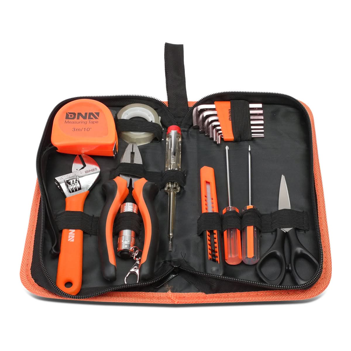 18-Piece Tool Set with Storage Box - Black Orange